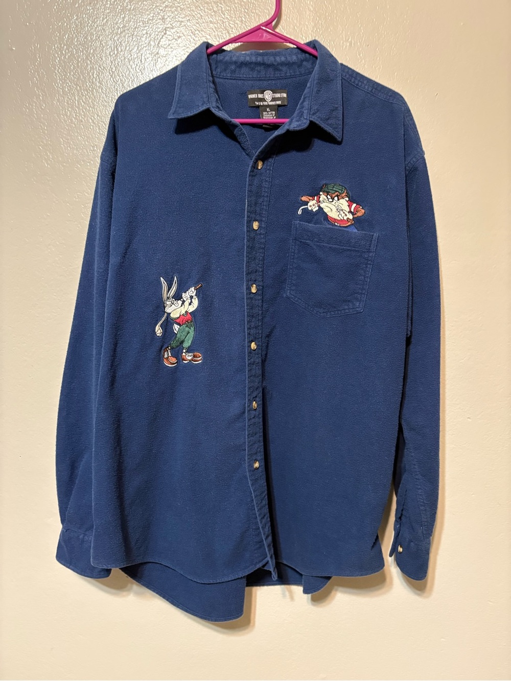 Men’s‎ Vintage 1995 Warner Bros Long sleeve Button up Shirt Size XL